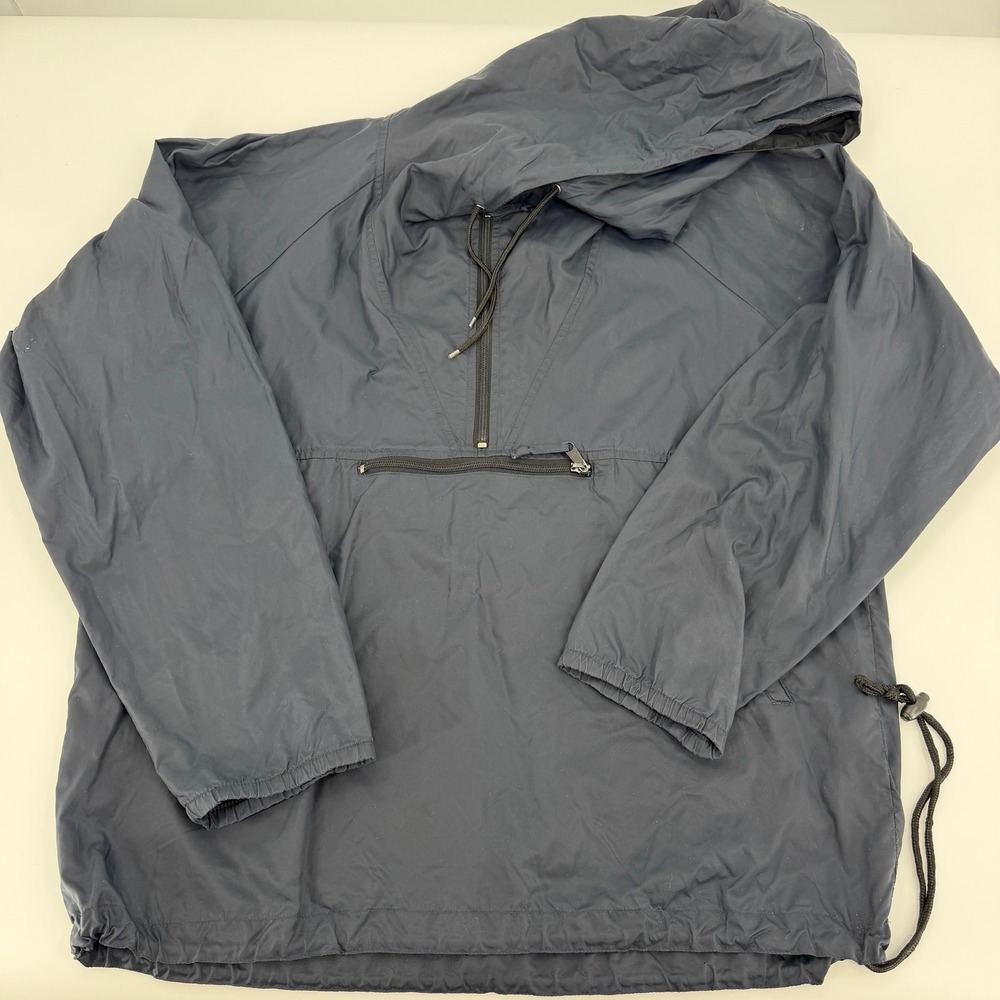 vintage 90's GAP anorak hooded pullover Windbreaker Quarter Zip Medium Navy Blue